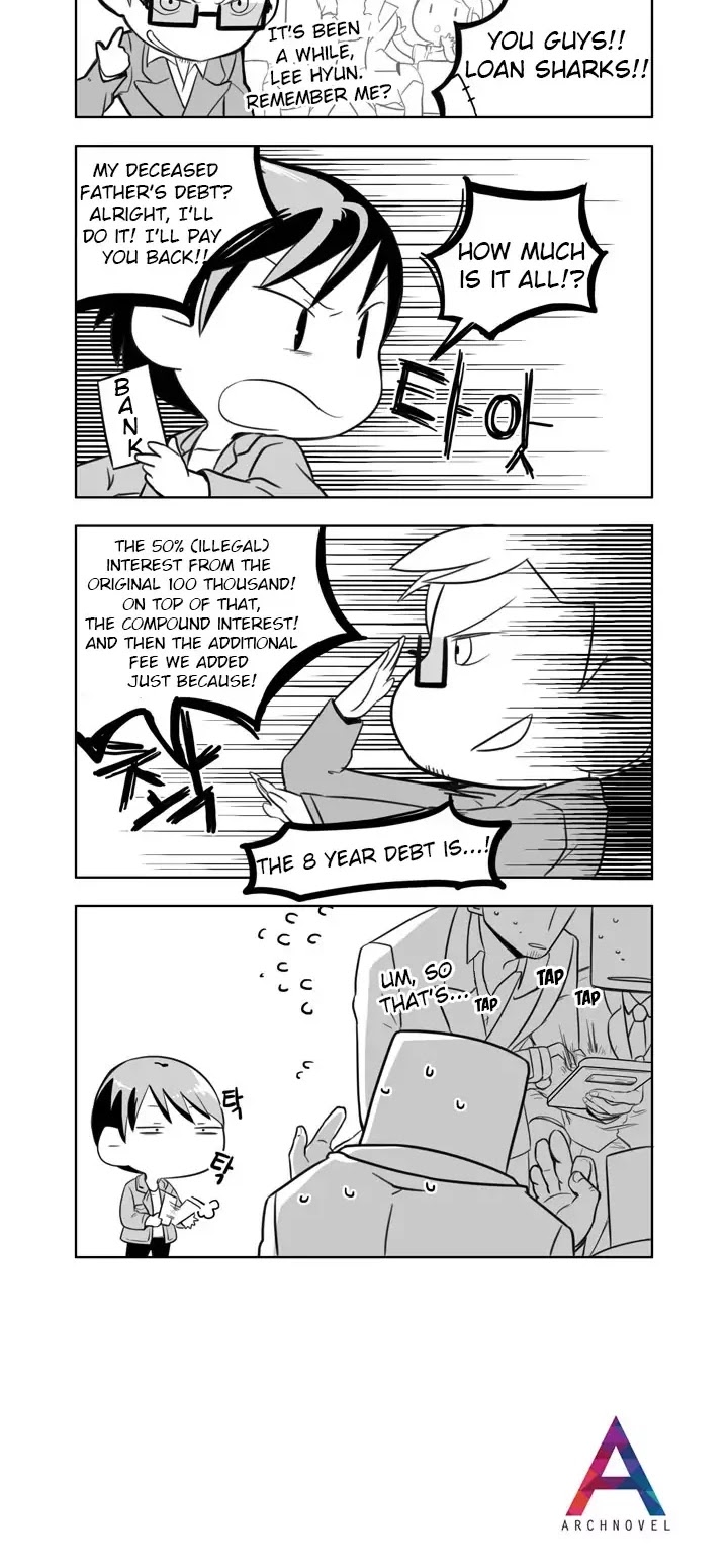 Moonlight Sculptor 4-koma Chapter 11 page 2 - Chapter 11: Loan Sharks Finally Appear!