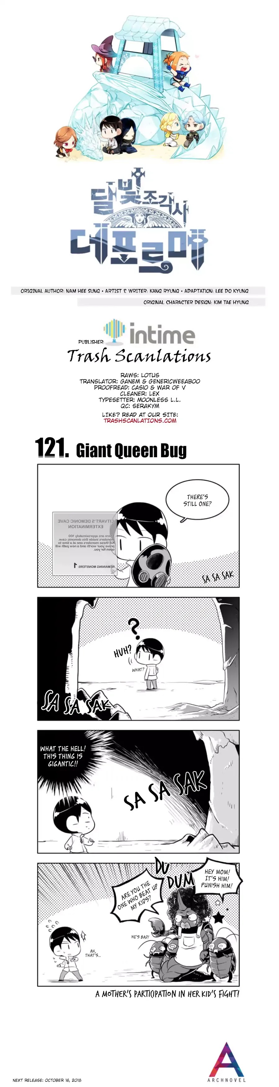 Moonlight Sculptor 4-koma Chapter 121 page 1 - Chapter 121: Giant Queen Bug