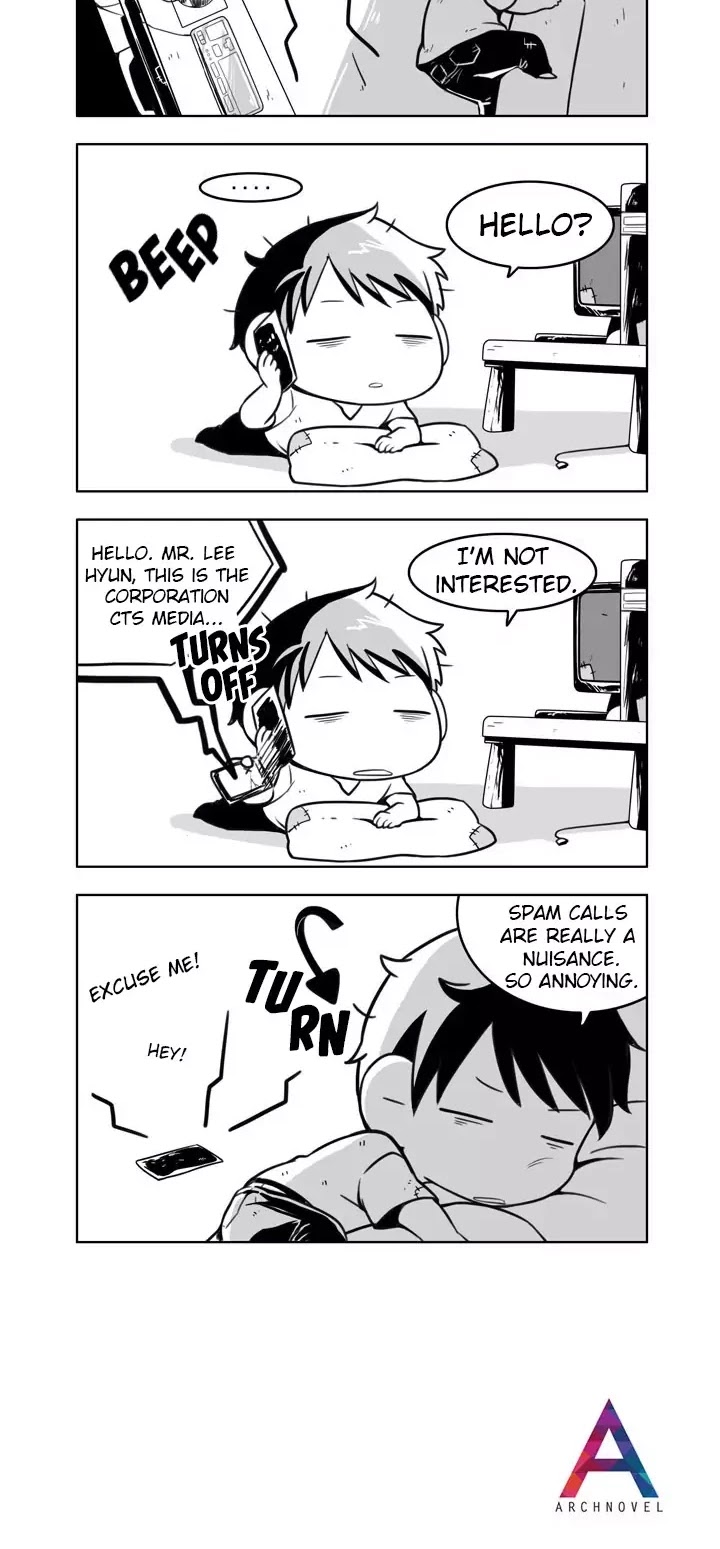 Moonlight Sculptor 4-koma Chapter 5 page 2 - Chapter 5: Spam Phone Call