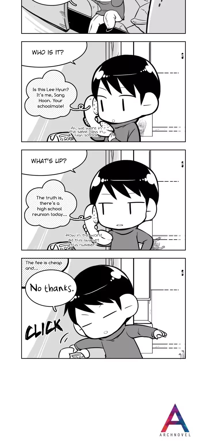 Moonlight Sculptor 4-koma Chapter 98 page 2 - Chapter 98: High School Reunion Phone Call