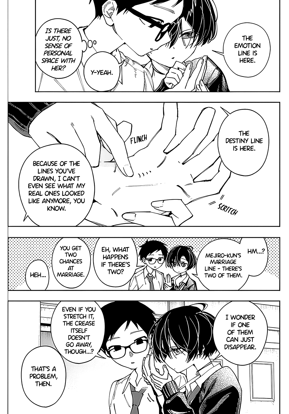 Morino-san Just Won't Leave Me Be Chapter 1 page 14 - Chapter 1: Languid Palm Reading