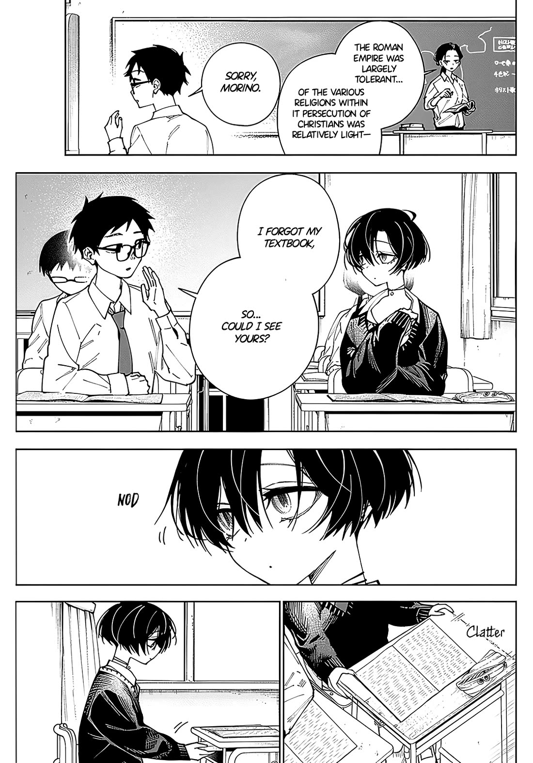Morino-san Just Won't Leave Me Be Chapter 1 page 4 - Chapter 1: Languid Palm Reading