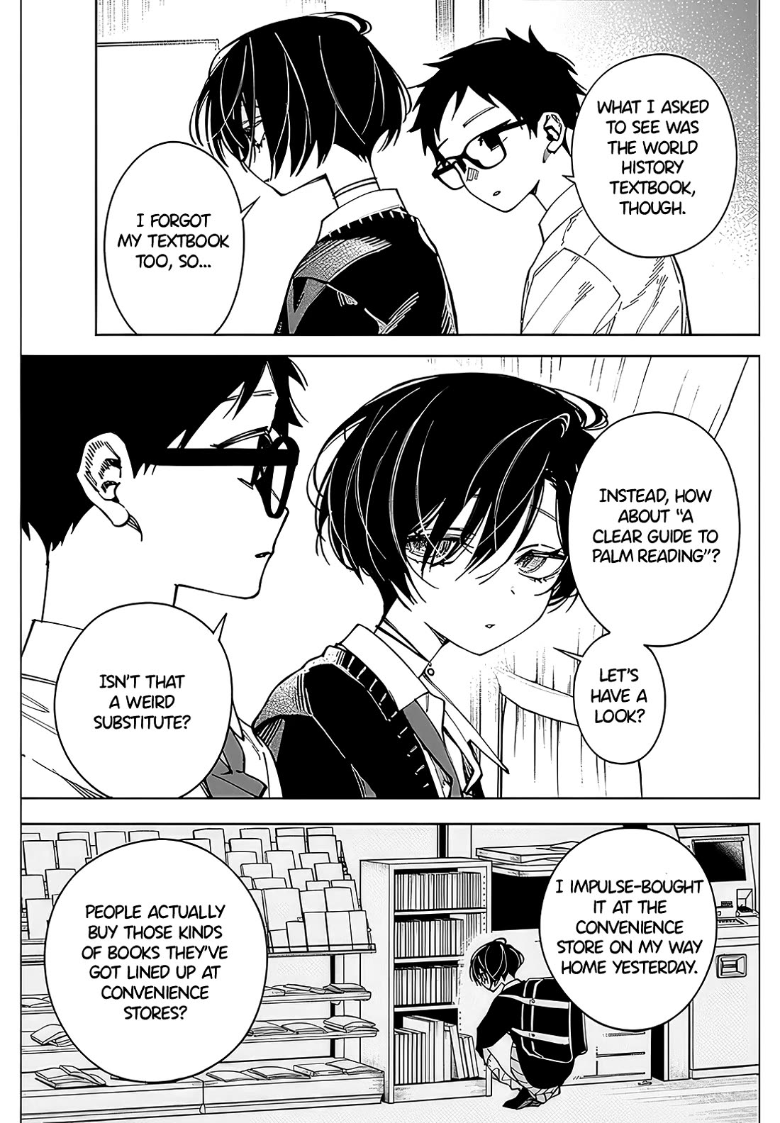 Morino-san Just Won't Leave Me Be Chapter 1 page 6 - Chapter 1: Languid Palm Reading