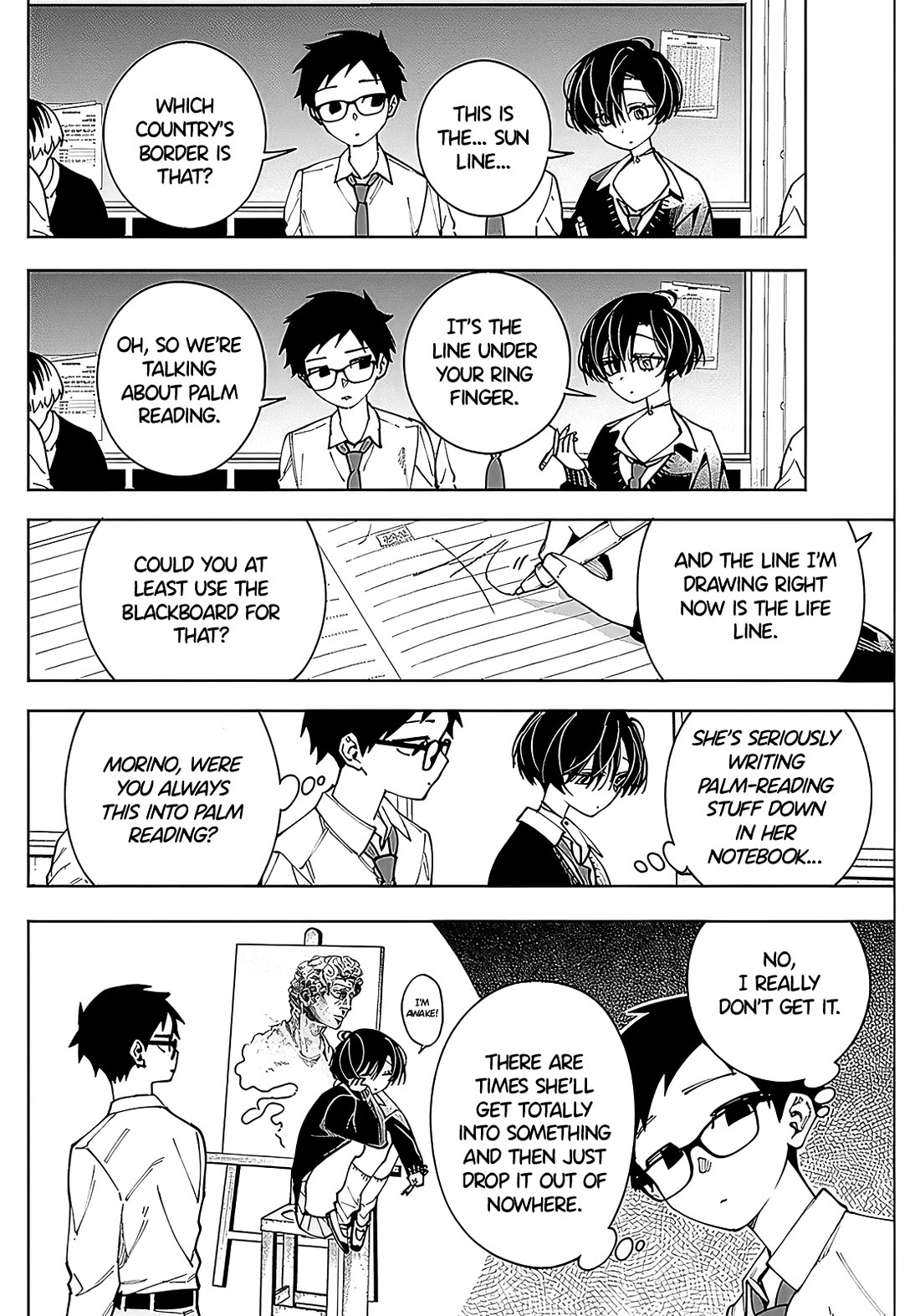 Morino-san Just Won't Leave Me Be Chapter 1 page 9 - Chapter 1: Languid Palm Reading