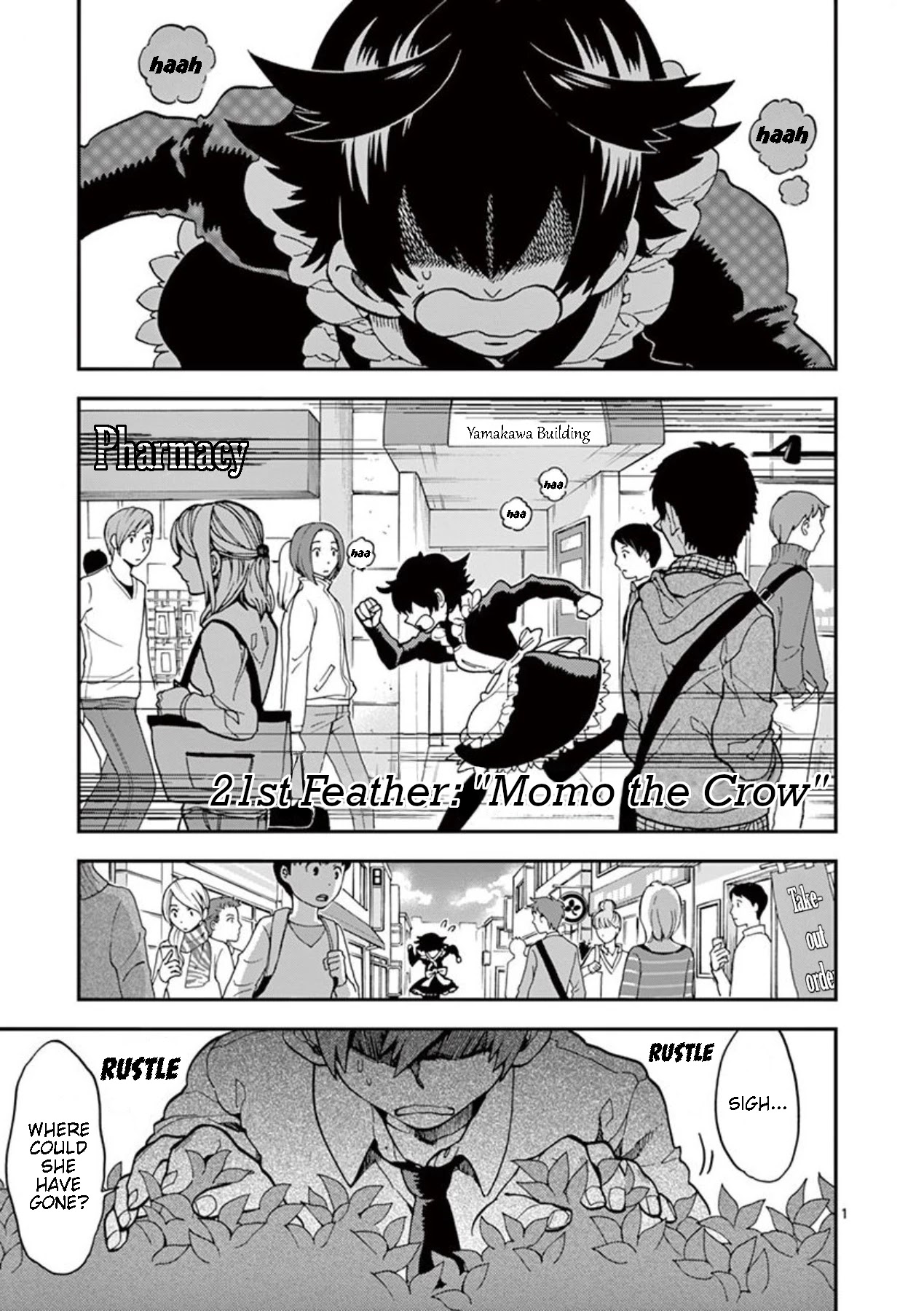 Moukin-chan Chapter 21 page 1 - Chapter 21: 21st Feather: Momo the Crow