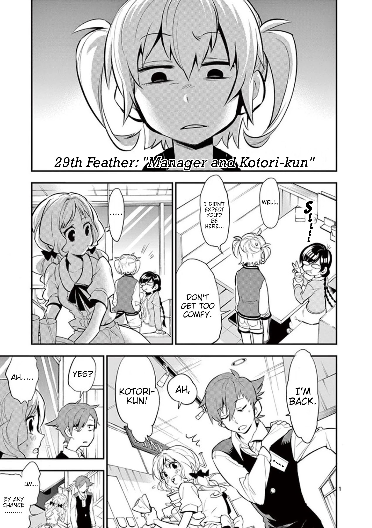 Moukin-chan Chapter 29 page 1 - Chapter 29: 29th Feather: Manager and Kotori-kun