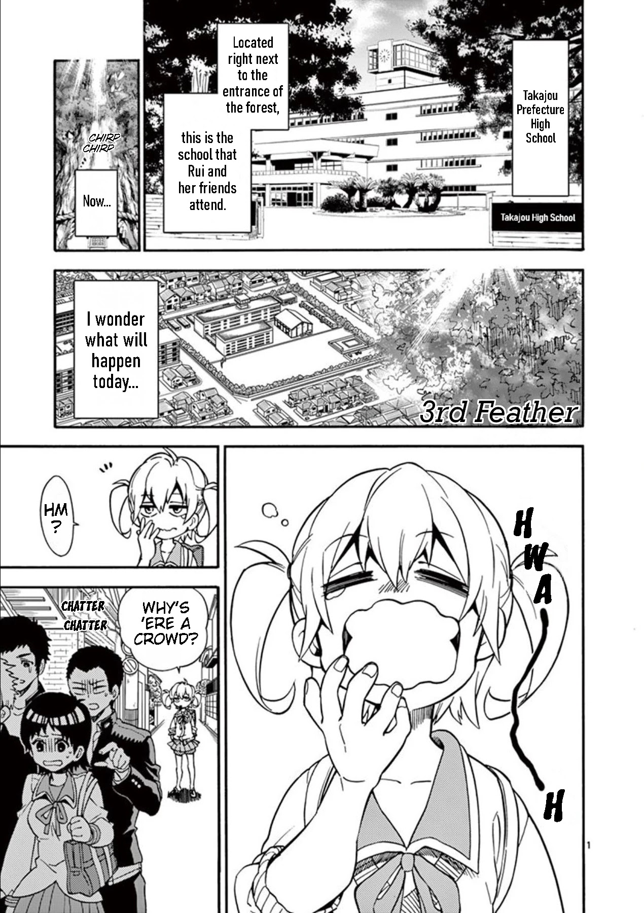 Moukin-chan Chapter 3 page 1 - Chapter 3: 3rd Feather: Friends