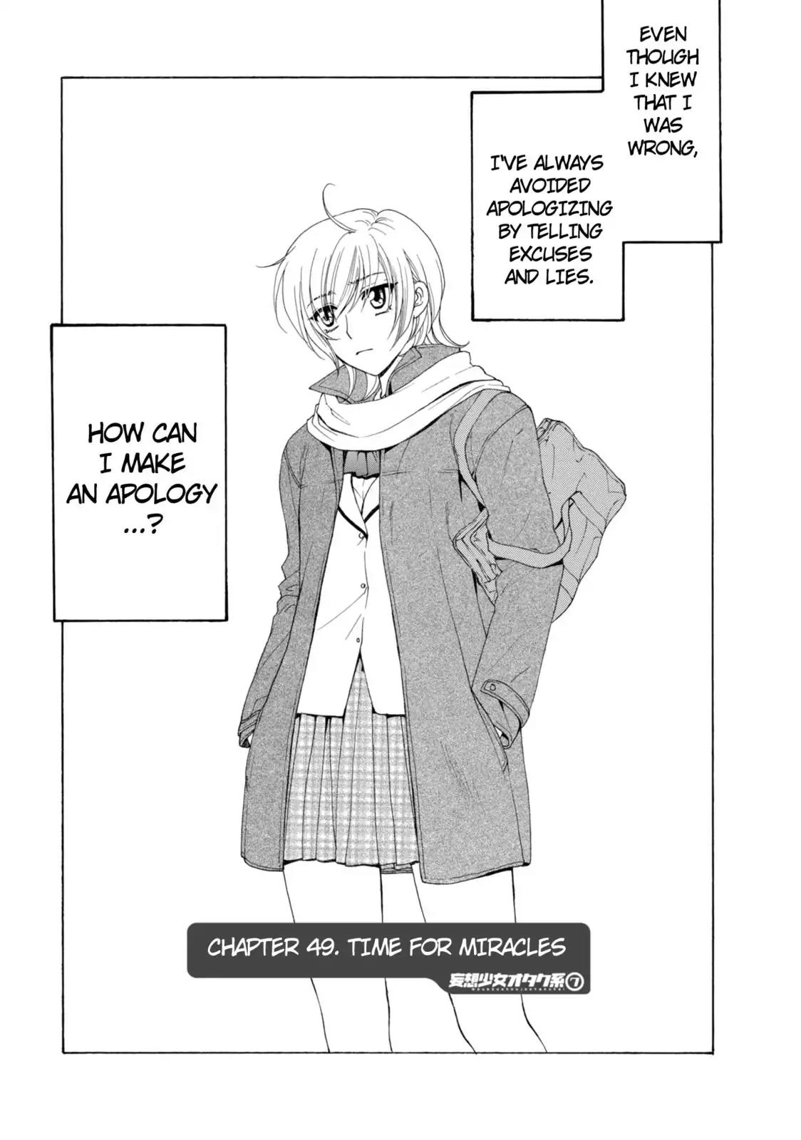 Mousou Shoujo Otakukei Chapter 49 page 1 - Chapter 49: Time for Miracles