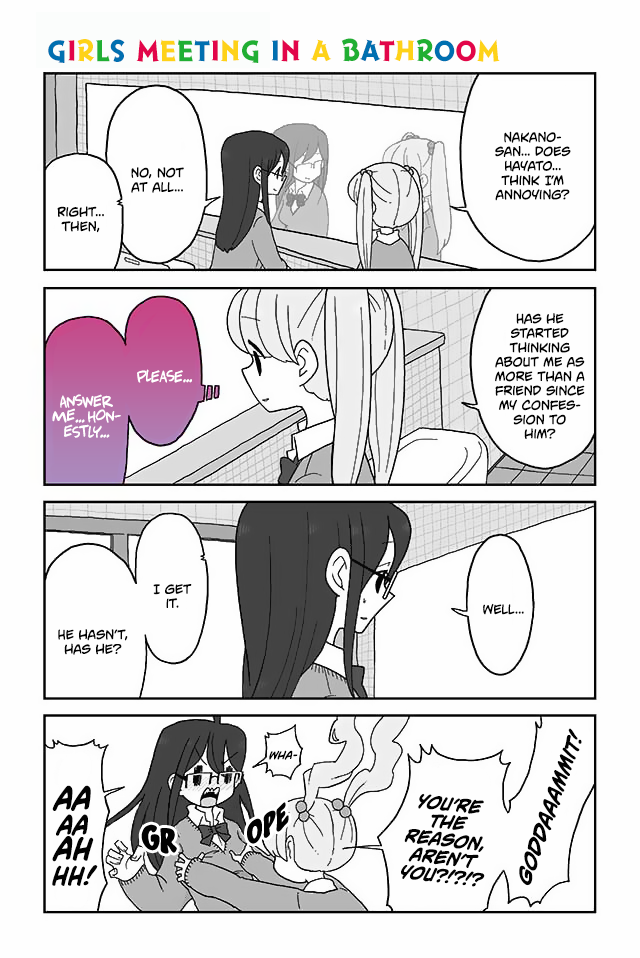 Mousou Telepathy Chapter 114 page 1 - Chapter 114: Girls Meeting in a Bathroom