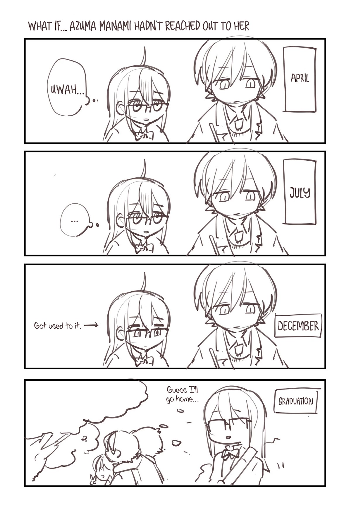 Mousou Telepathy Chapter 717.8 page 1 - Chapter 717.8: What if... Azuma Manami Hadn't Reached Out to Her