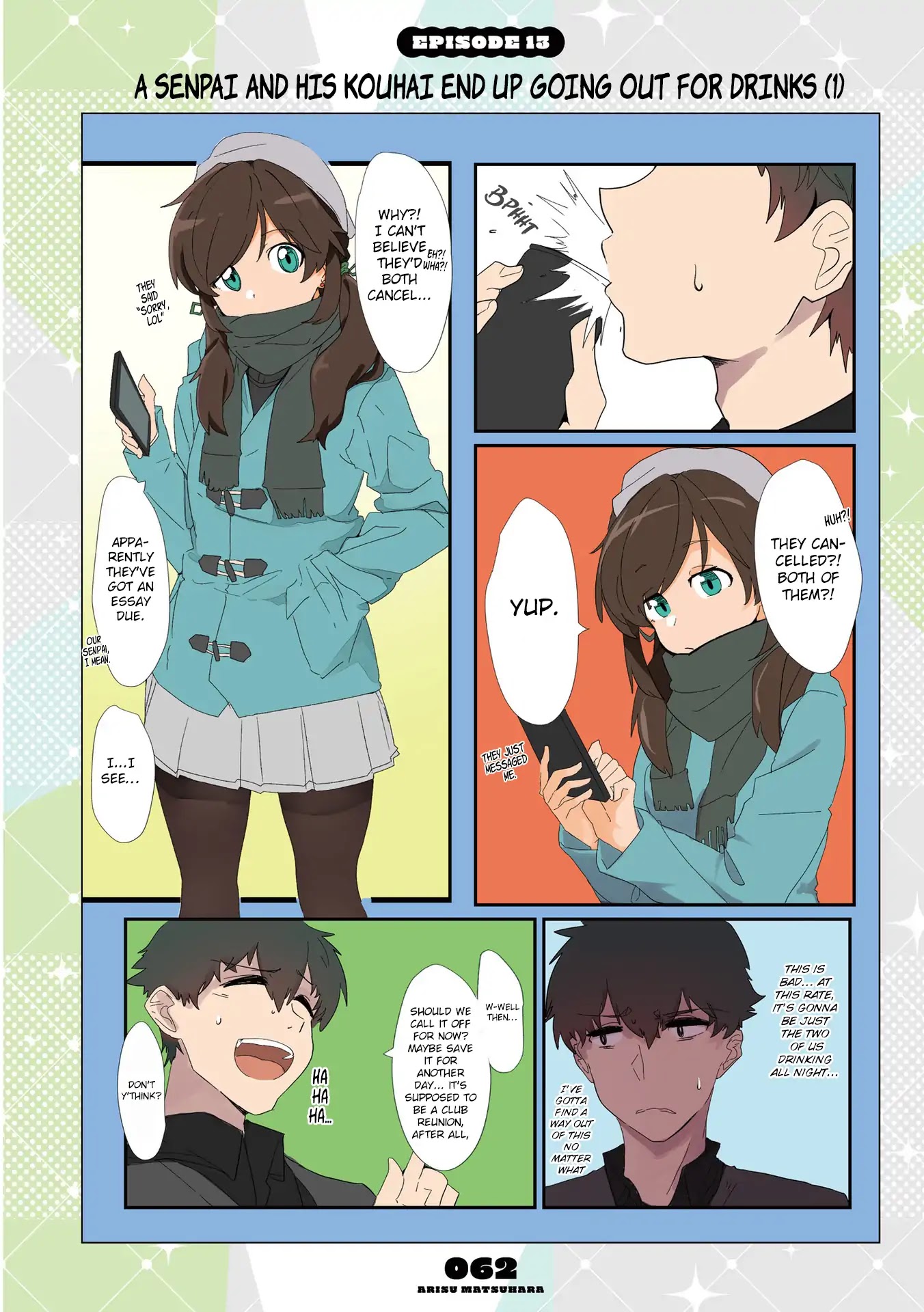 Mousou Timeline Chapter 5.1 page 1 - Chapter 5.1 - 5.2: A Senpai And His Kouhai End Up Going Out For Drinks (1)