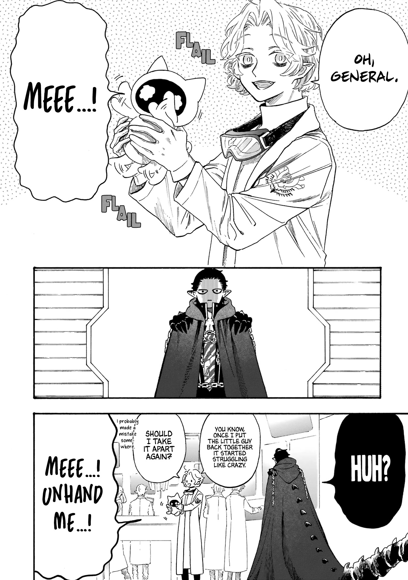 Mr. Villain's Day Off Chapter 49 page 13 - Chapter 49: The Evil Organization and the Cat Robot