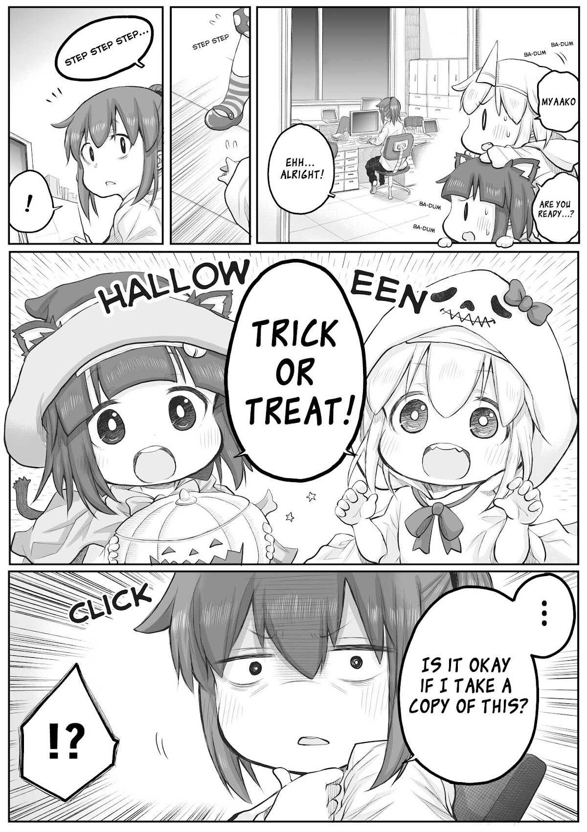 Ms. Corporate Slave Wants to be Healed by a Loli Spirit Chapter 31 page 1 - Chapter 31: Halloween
