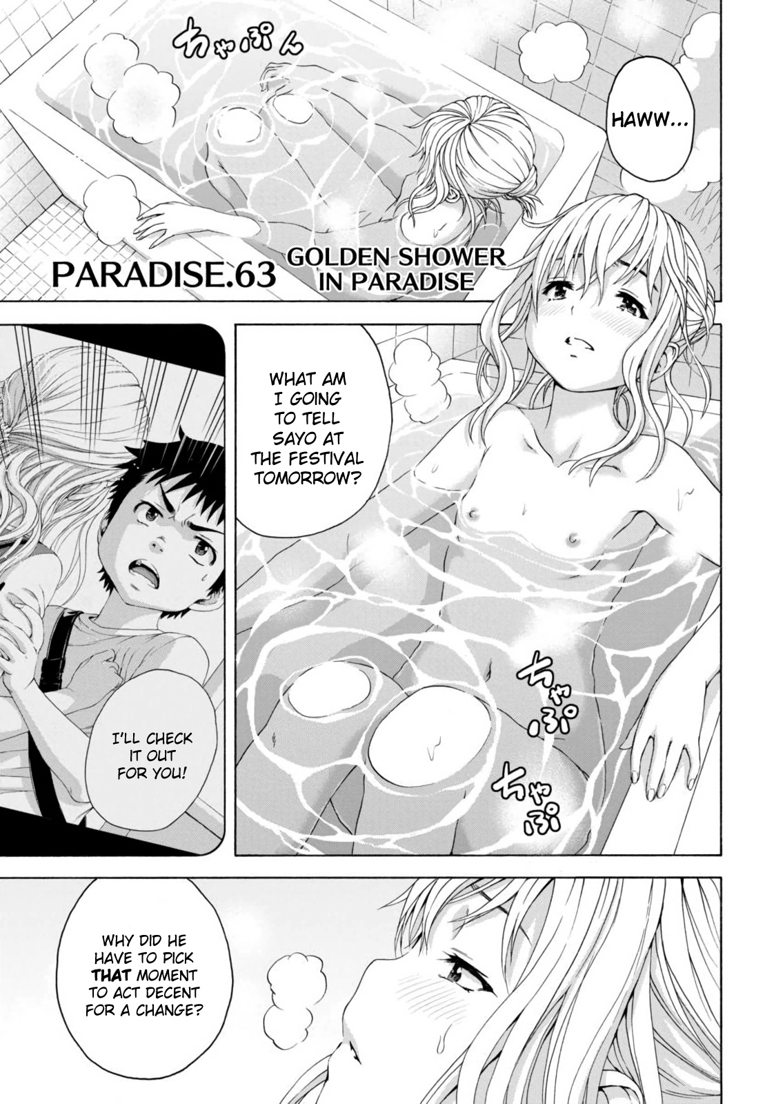 Mujaki no Rakuen Chapter 63 page 2 - Chapter 63: Golden Shower in Paradise