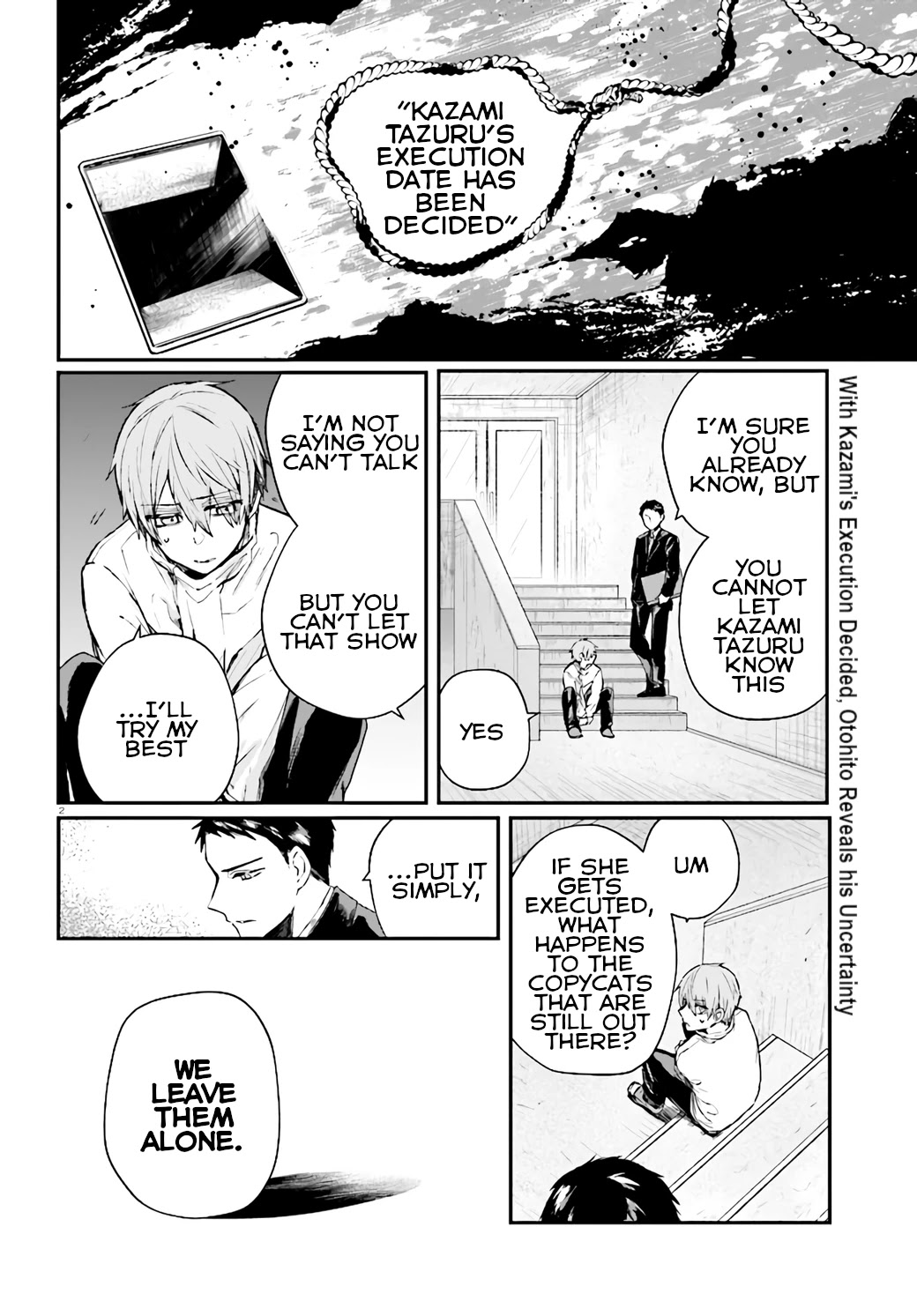 Murdist: Shikeishuu Kazami Tazuru Chapter 10 page 2 - Chapter 10: Catalyst ①