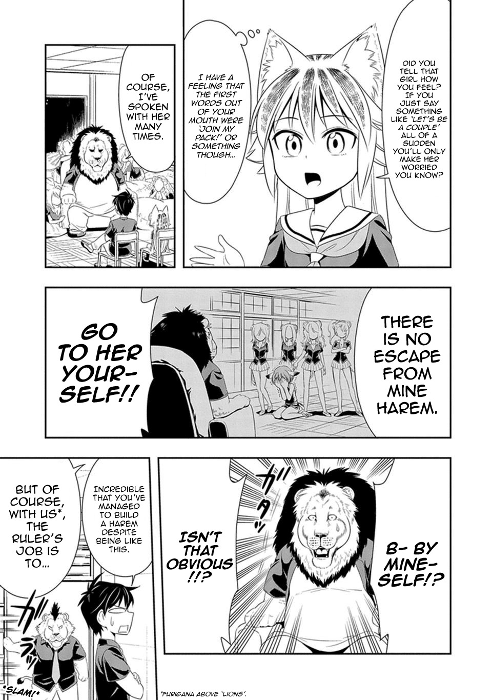 Murenase! Shiiton Gakuen Chapter 12 page 11 - Chapter 12: The Lion's Going on About His Hair Again