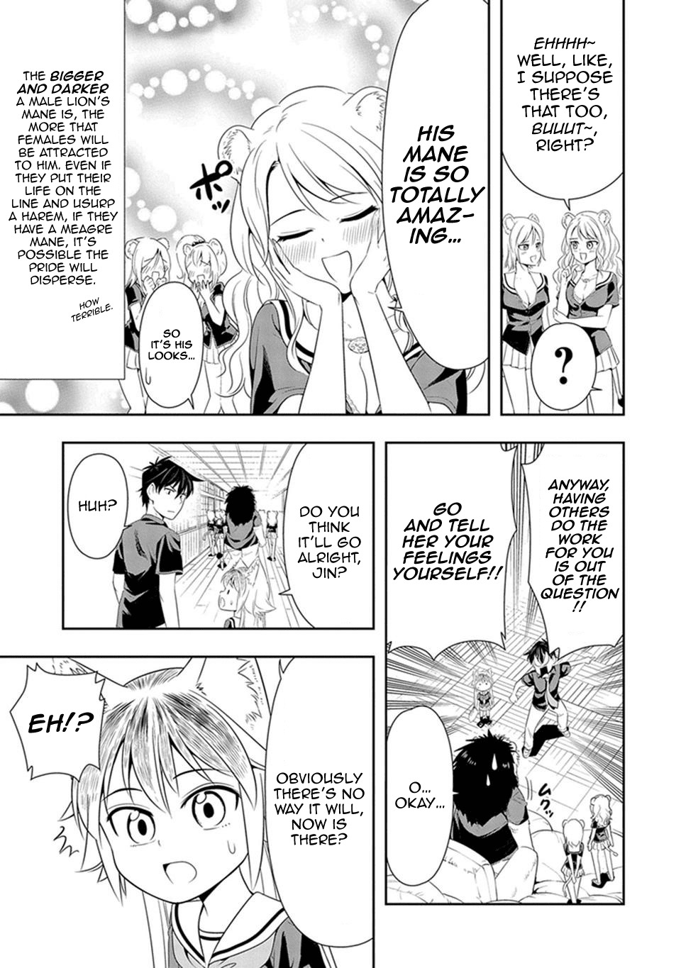 Murenase! Shiiton Gakuen Chapter 12 page 13 - Chapter 12: The Lion's Going on About His Hair Again