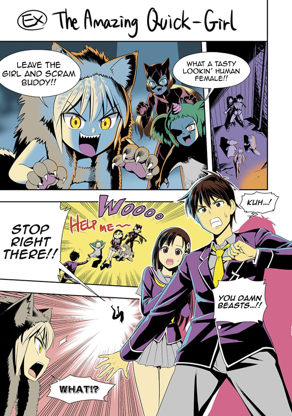 Murenase! Shiiton Gakuen Chapter 17.5 page 1 - Chapter 17.5: The Amazing Quick-Girl