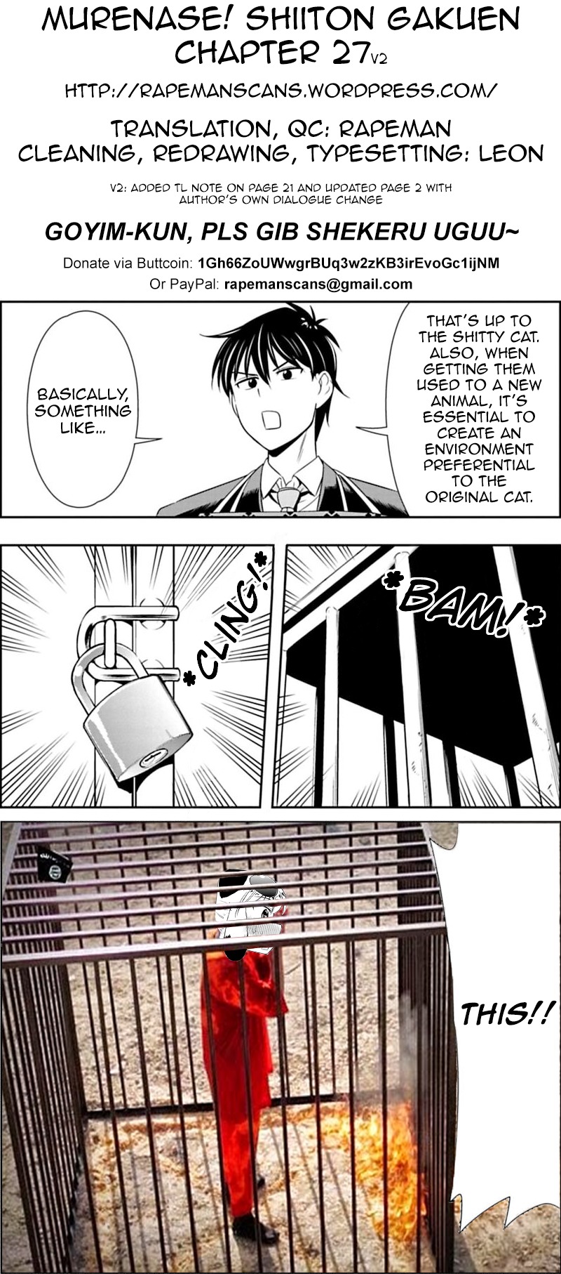 Murenase! Shiiton Gakuen Chapter 27 page 22 - Chapter 27: Handle Cat with Care