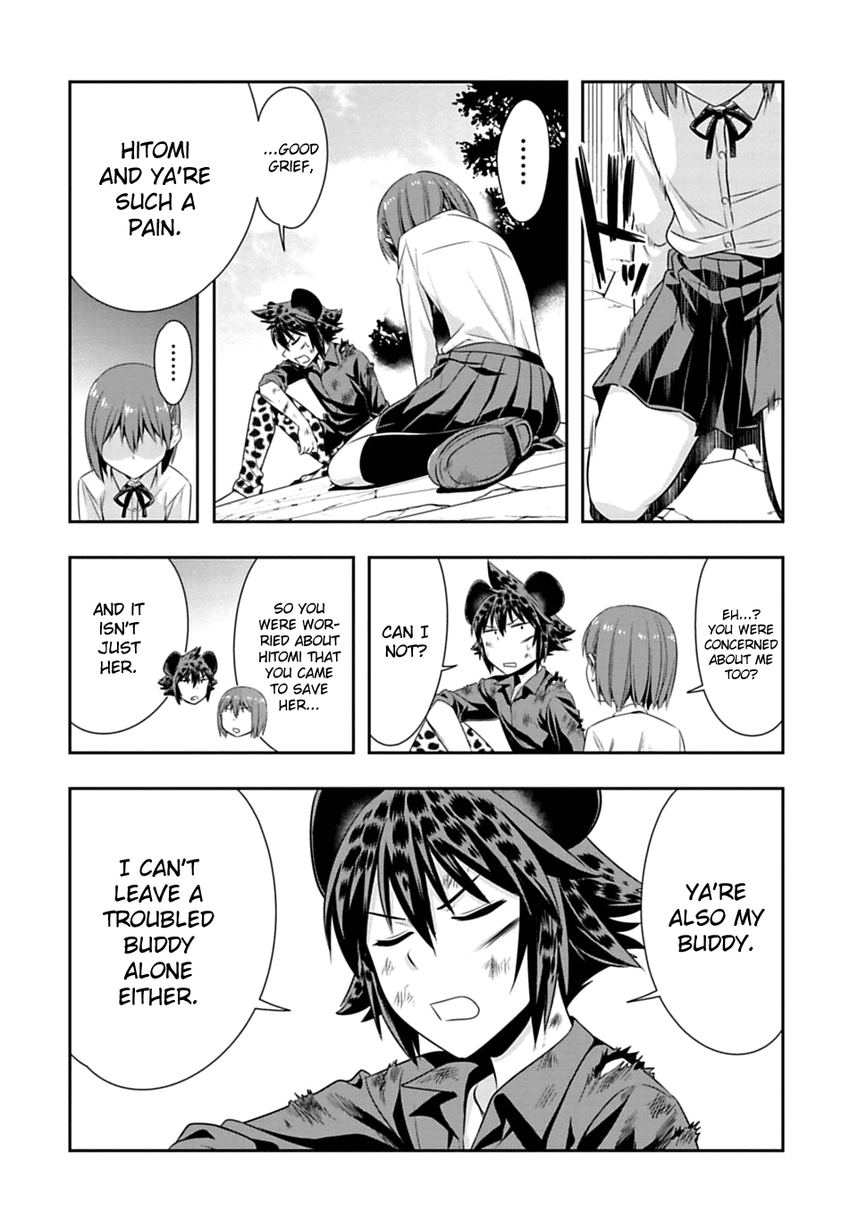 Murenase! Shiiton Gakuen Chapter 55 page 16 - Chapter 55: Even the primitive man can be moved to tears.