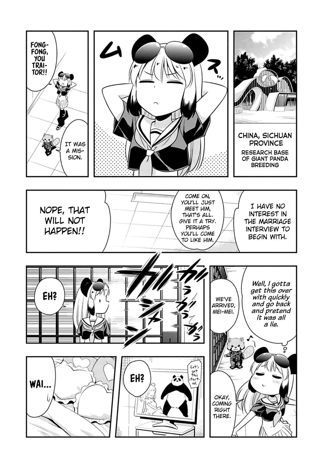 Murenase! Shiiton Gakuen Chapter 59 page 18 - Chapter 59: The panda's marriage interview