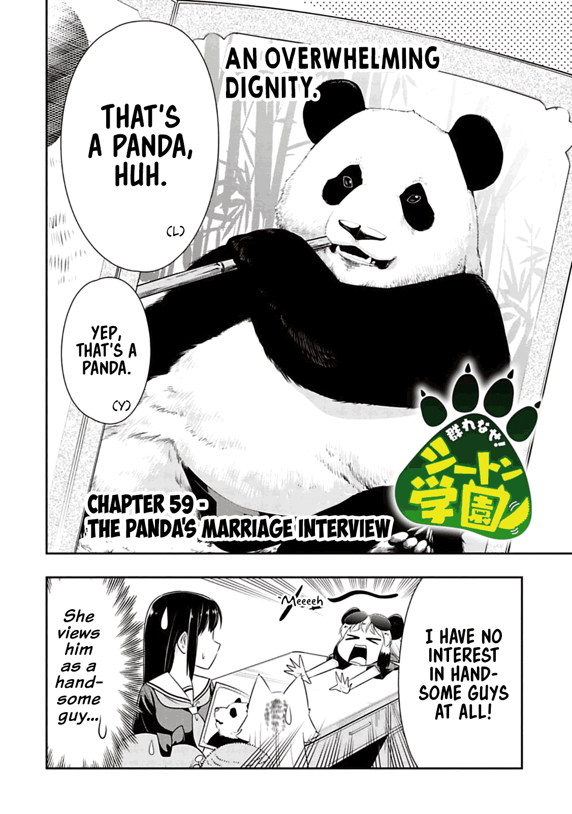 Murenase! Shiiton Gakuen Chapter 59 page 2 - Chapter 59: The panda's marriage interview