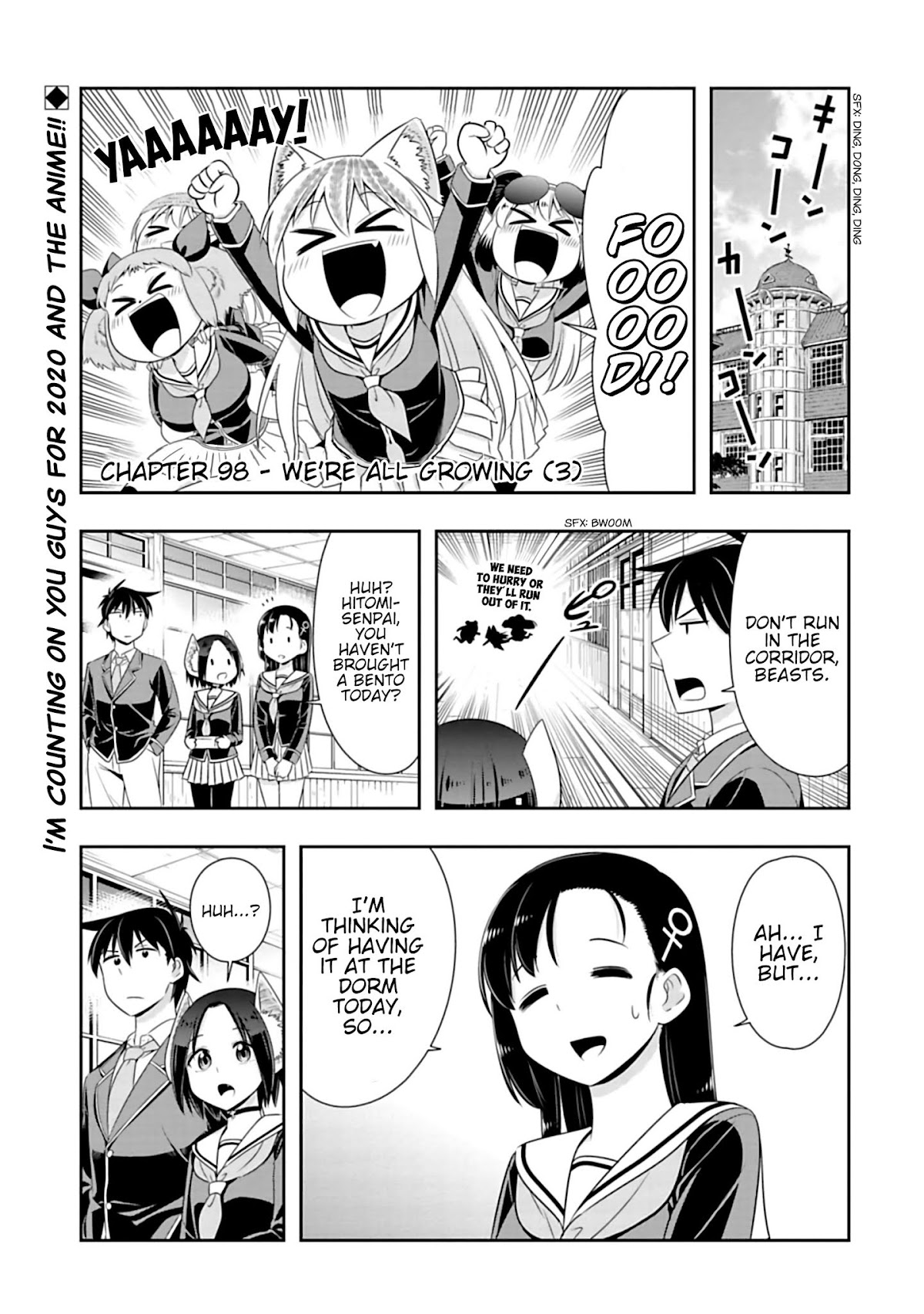 Murenase! Shiiton Gakuen Chapter 98 page 1 - Chapter 98: We're all Growing (3)