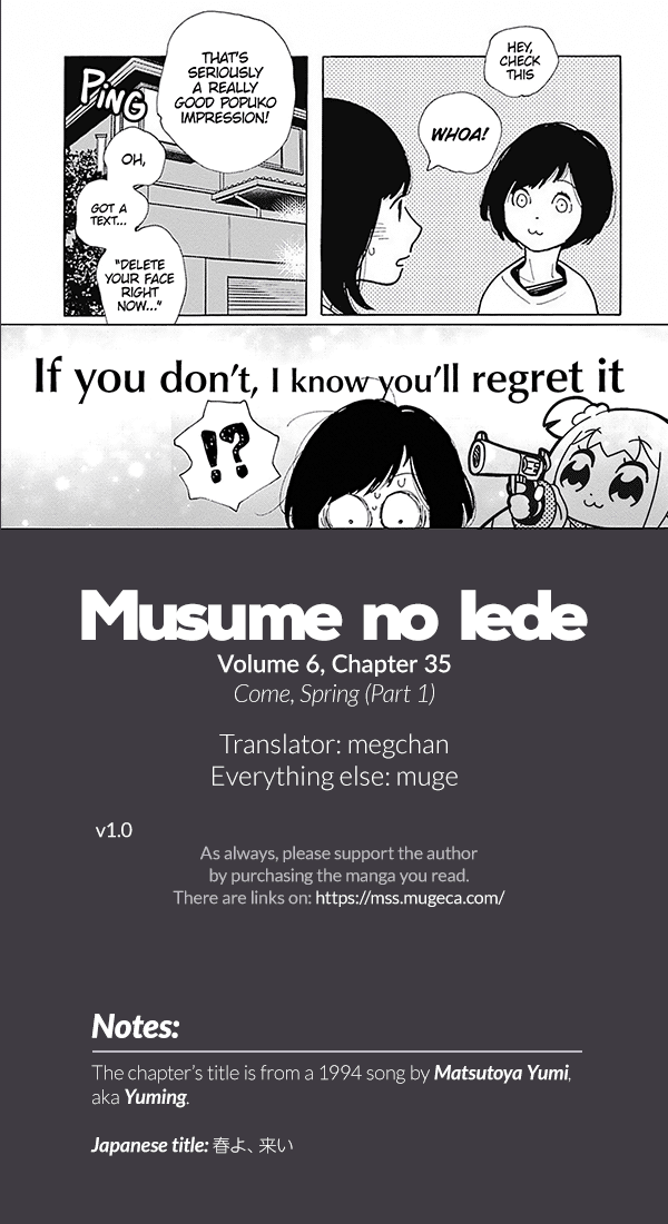 Musume no Iede Chapter 35 page 31 - Chapter 35: Come, Spring Part 1