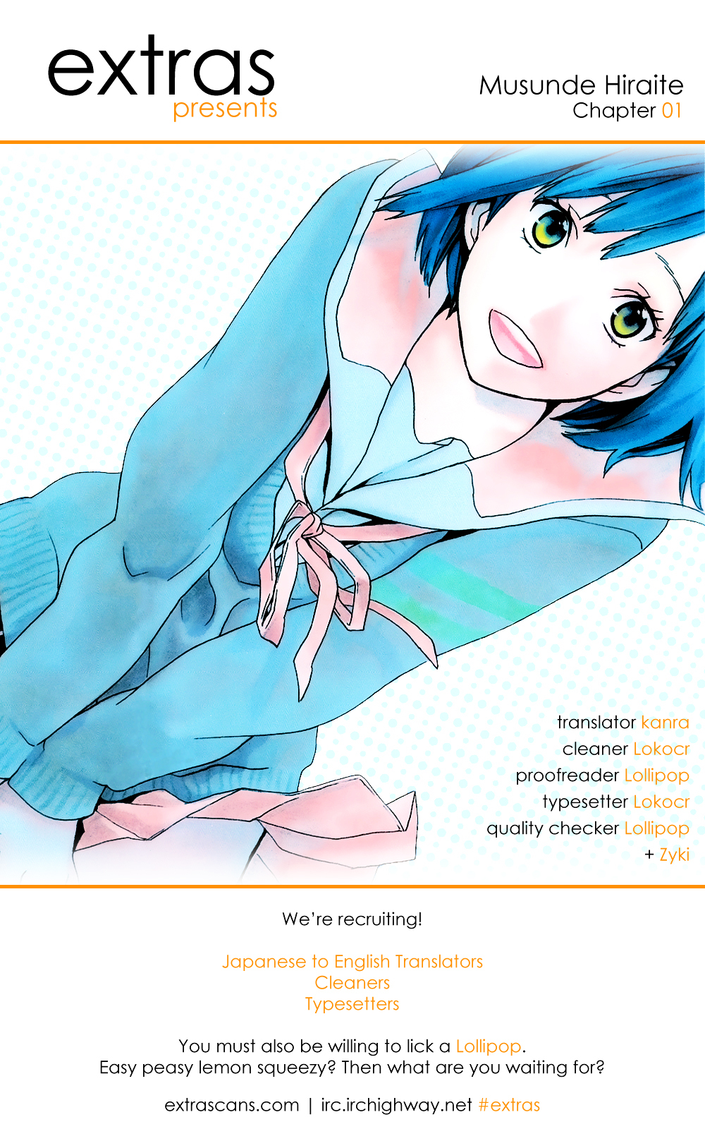 Musunde Hiraite (MINASE Mayu) Chapter 1 page 1 - Chapter 1 : Senpai, Please Don't Cry