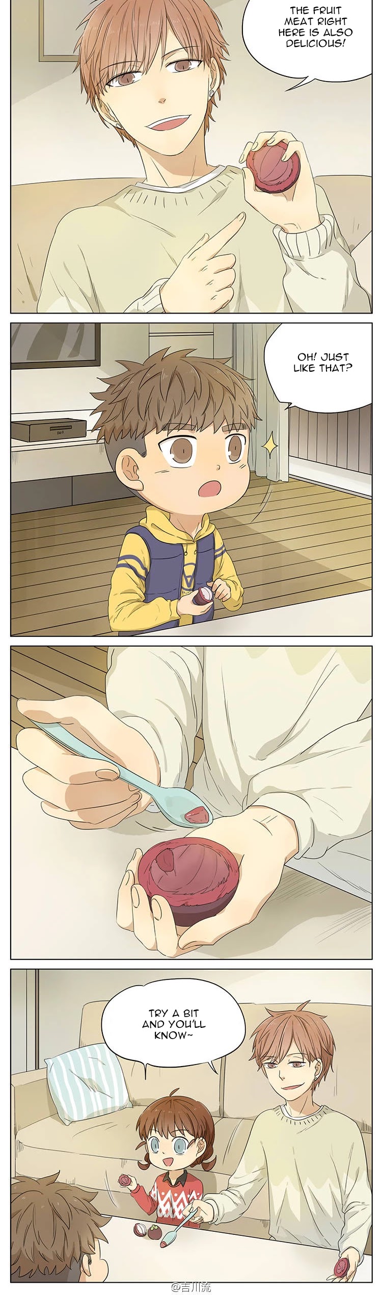 My Brother is A Big Idiot! Chapter 43 page 4 - Chapter 43: In order to let younger brother eat mangosteens, older brother also tried it