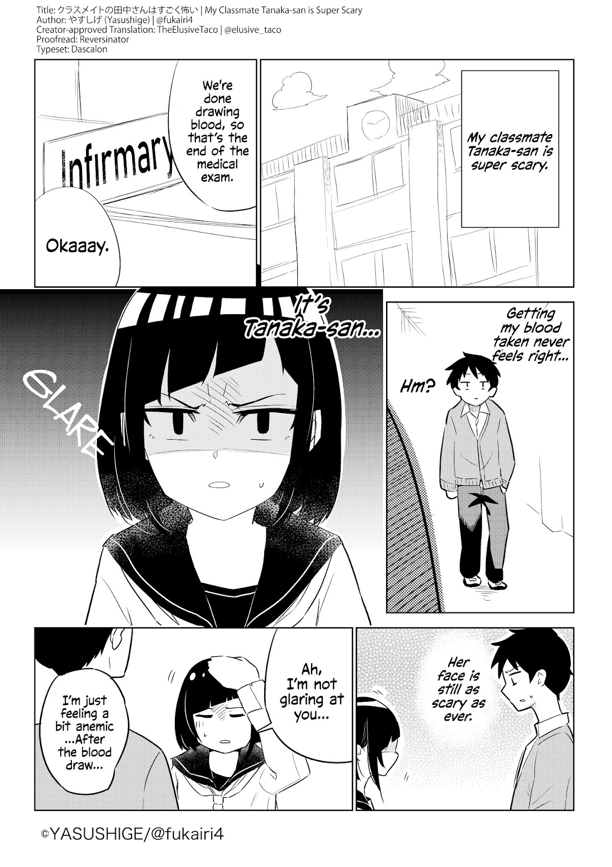 My Classmate Tanaka-san is Super Scary Chapter 3 page 1 - Chapter 3