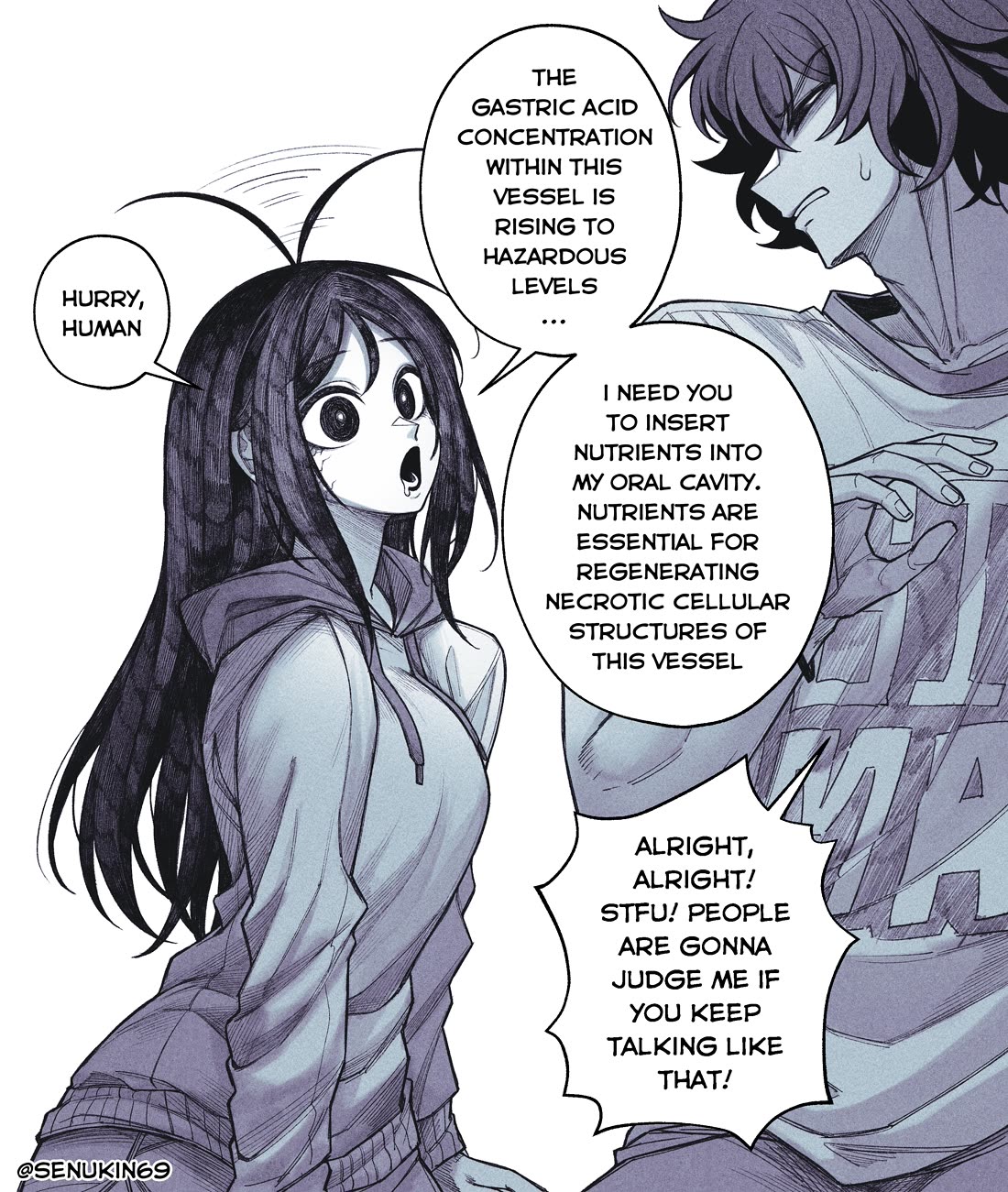 My Co-worker Is an Eldritch X! Chapter 7.2 page 1 - Chapter 7.2: Feed me, human (part 2)