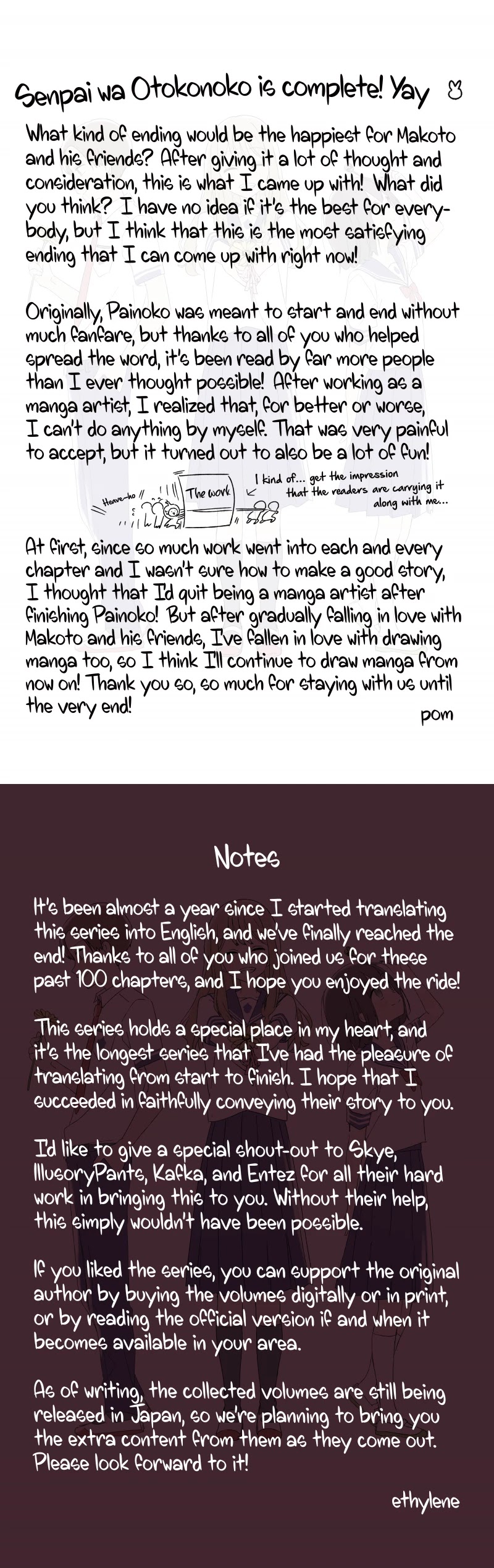 My Crossdressing Senpai Chapter 100.5 page 1 - Chapter 100.5: [Afterword] To All of Our Readers