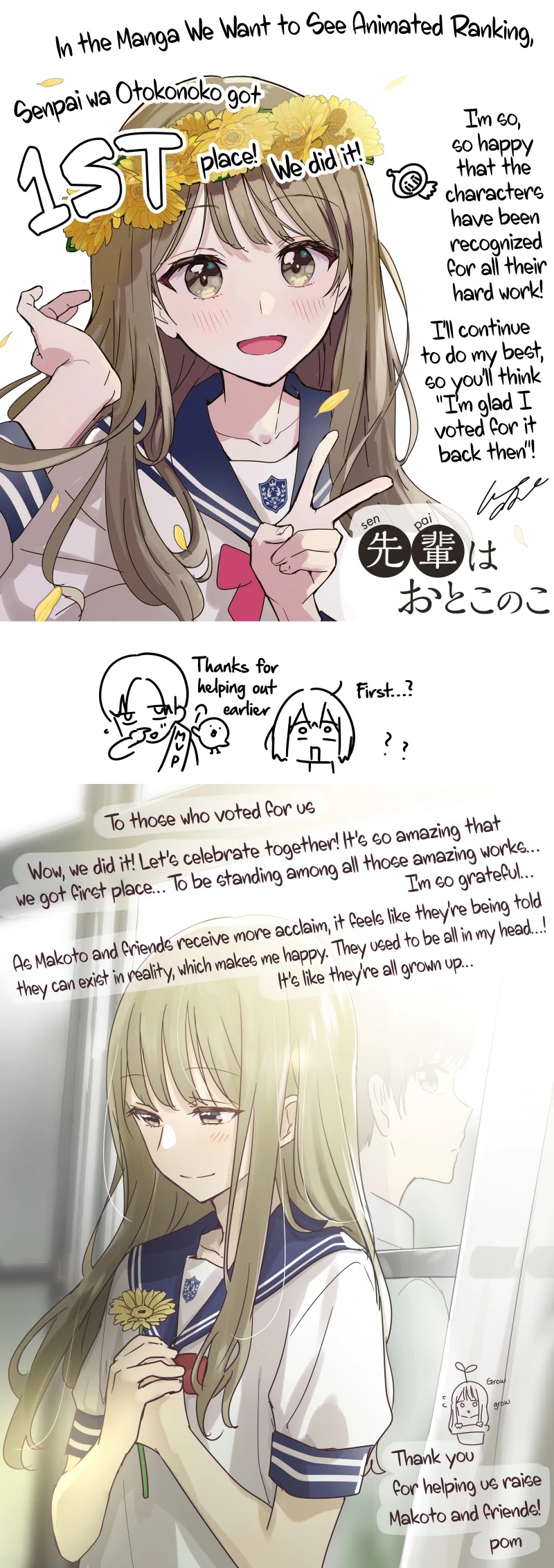 My Crossdressing Senpai Chapter 100.7 page 1 - Chapter 100.7: Reporting That We Got 1st Place!