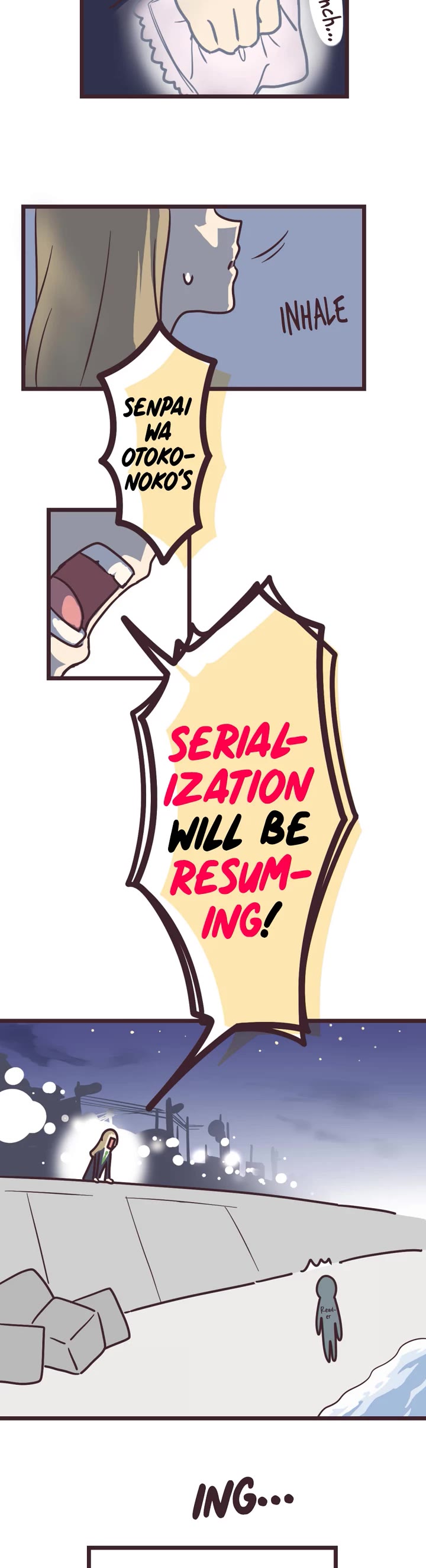 My Crossdressing Senpai Chapter 100.92 page 4 - Chapter 100.92: Notice Regarding Resumption of Serialization