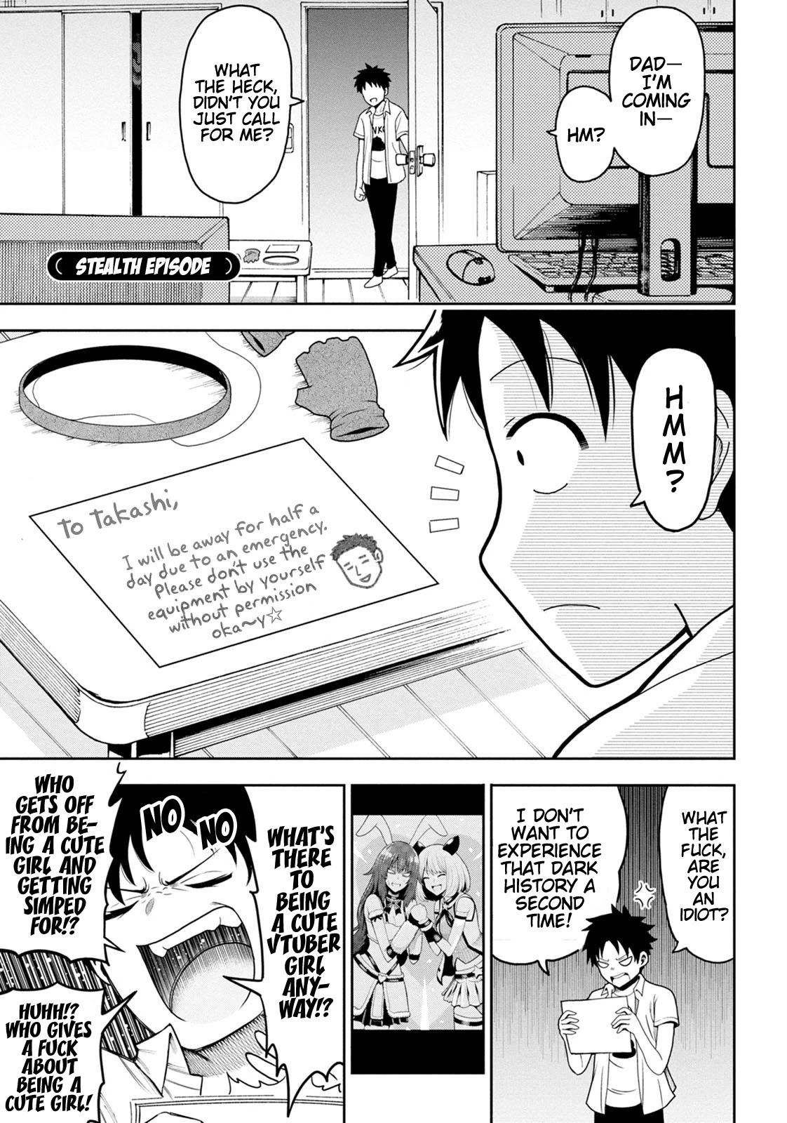 My father became a cute VTuber girl! Chapter 5.5 page 1 - Chapter 5.5: Stealth Episode
