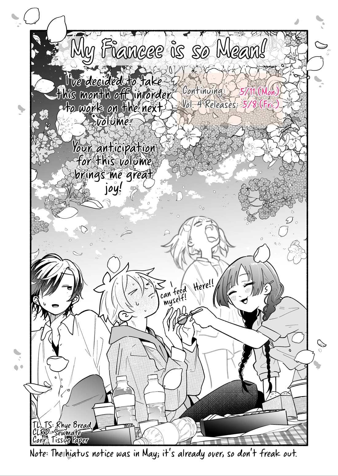 My Fiancée Is So Mean! Chapter 22.3 page 1 - Chapter 22.3: Hiatus Notice