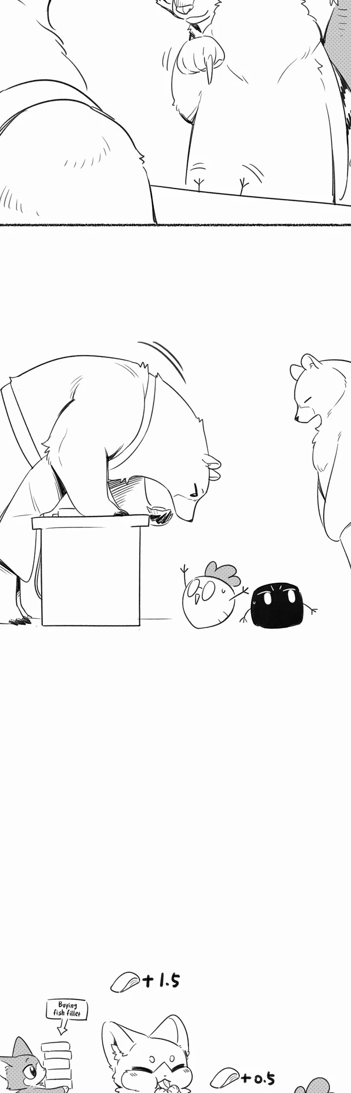 My Food Looks Very Cute Chapter 164.1 page 4 - Chapter 164.1: (Extra) Puppet Theater: Four Little Ones Go Shopping in the Supermarket~