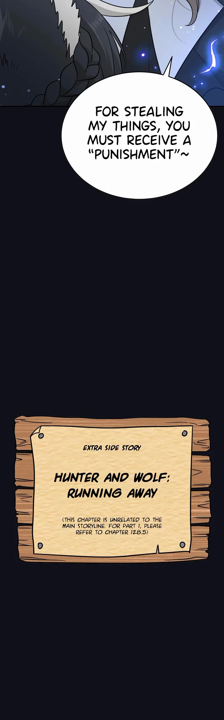 My Food Looks Very Cute Chapter 173.5 page 5 - Chapter 173.5: (Side Story) Hunter and Wolf (part 2): Running Away