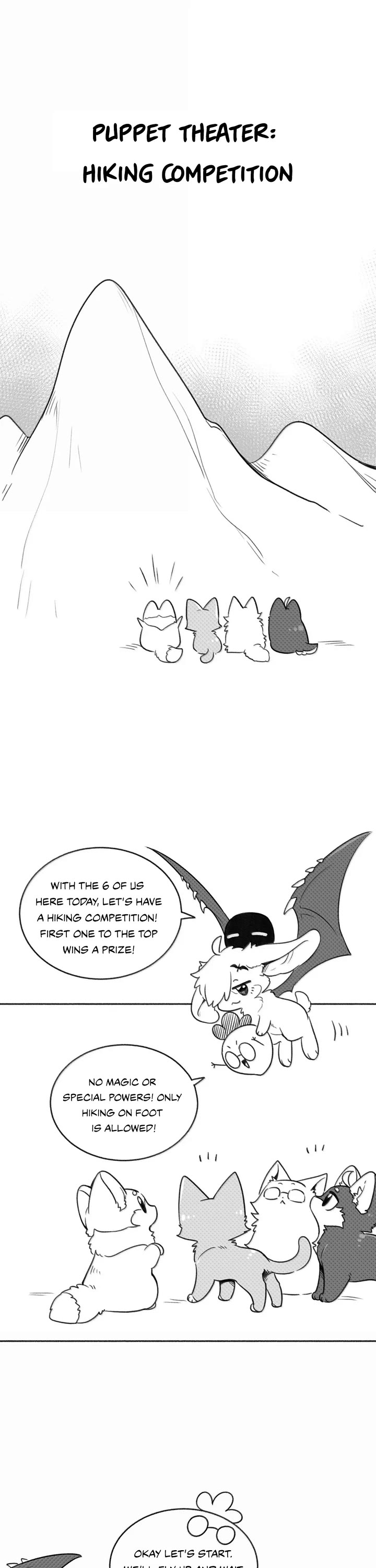 My Food Looks Very Cute Chapter 180.1 page 1 - Chapter 180.1: (Extra) Puppet Theater: Hiking Competition
