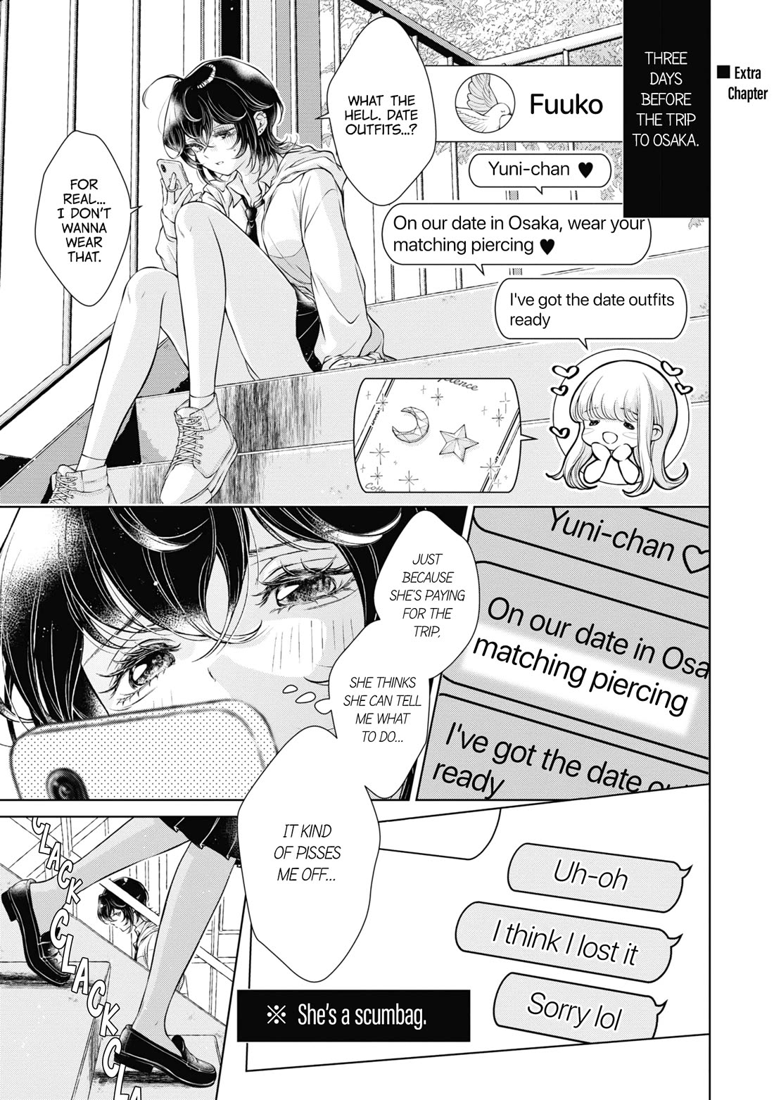 My Girlfriend's Not Here Today Chapter 10.5 page 1 - Chapter 10.5: Afterword and Extra Pages Volume 2