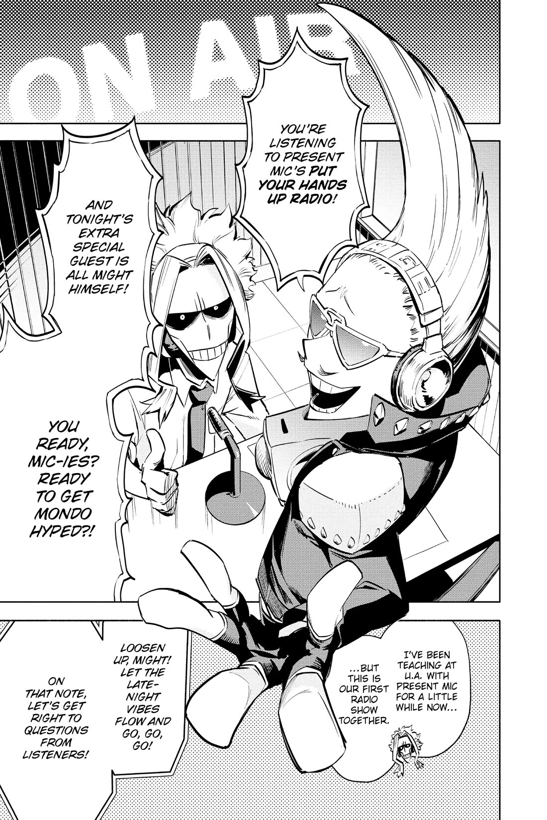 My Hero Academia Team Up Mission Chapter 7 page 2 - Chapter 7: Might and Mic's "Put Your Hands Up" Radio