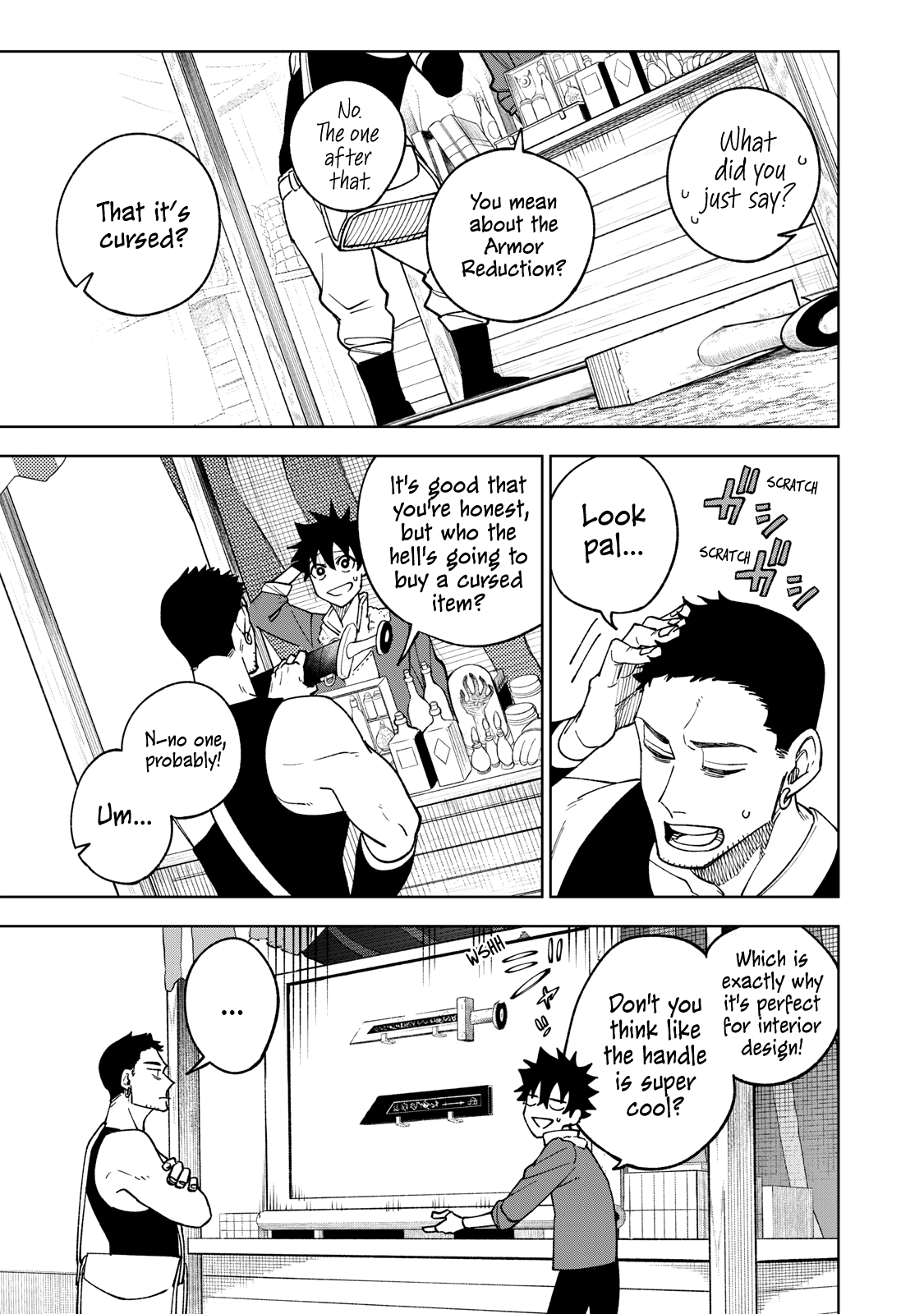 My S-Rank Party Fired Me for Being a Cursificer ~ I Can Only Make “Cursed Items”, but They're Artifact Class! Chapter 2 page 14 - Chapter 2: A Stall that Sells Curses