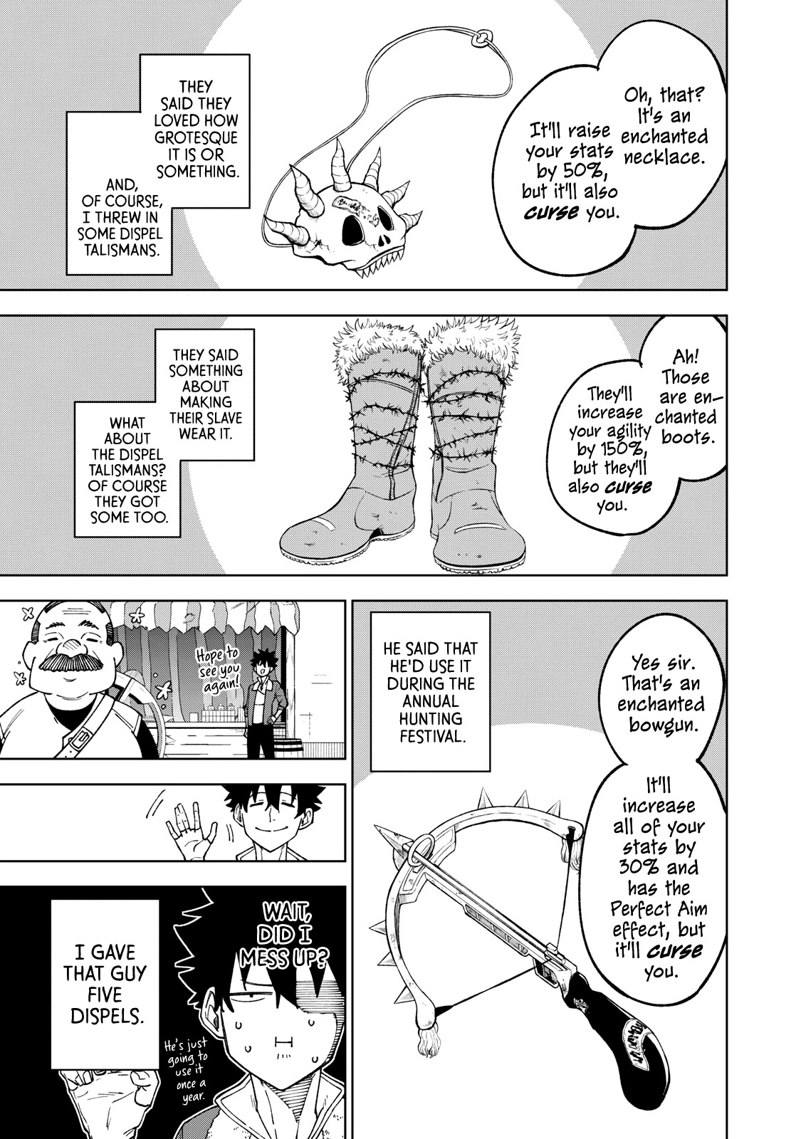 My S-Rank Party Fired Me for Being a Cursificer ~ I Can Only Make “Cursed Items”, but They're Artifact Class! Chapter 2 page 16 - Chapter 2: A Stall that Sells Curses