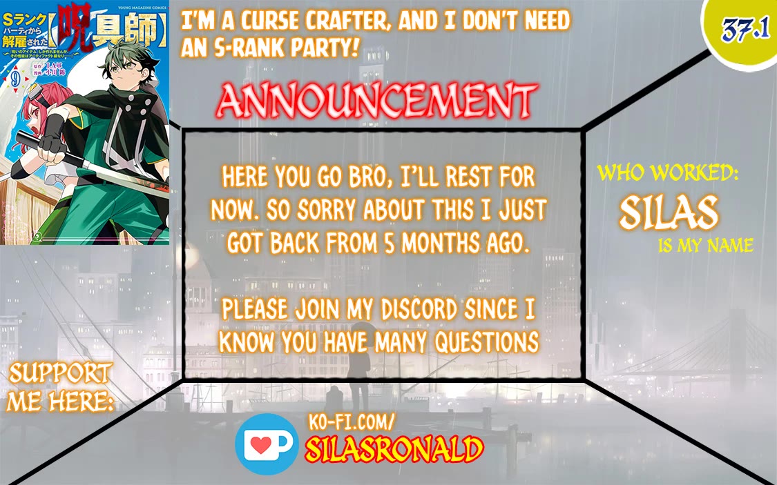 My S-Rank Party Fired Me for Being a Cursificer ~ I Can Only Make “Cursed Items”, but They're Artifact Class! Chapter 37.1 page 1 - Chapter 37.1