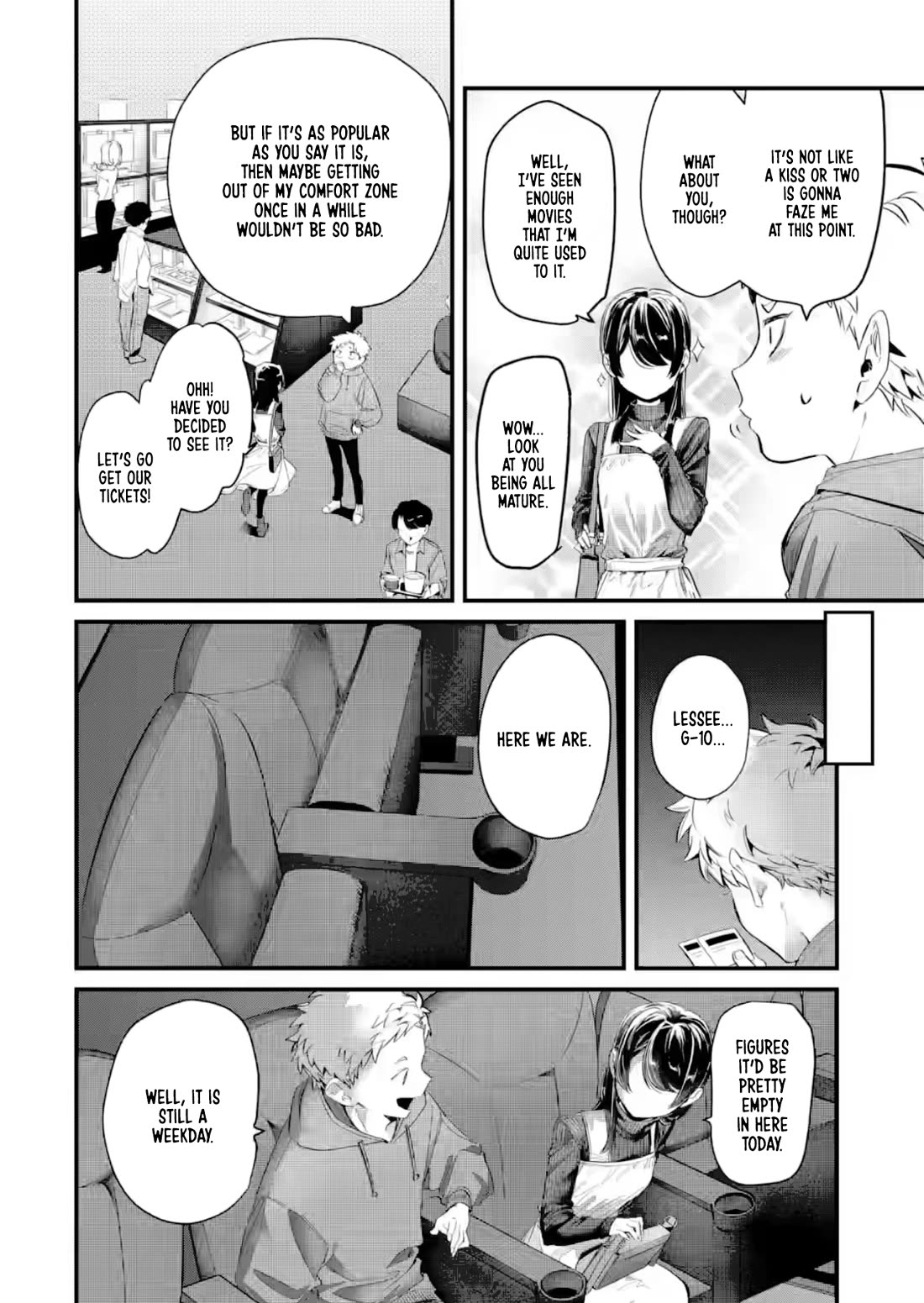 My Seatmate Wakao-san's Face Is Almost Visible but It's Not Chapter 27 page 4 - Chapter 27: Youth is watching movies?
