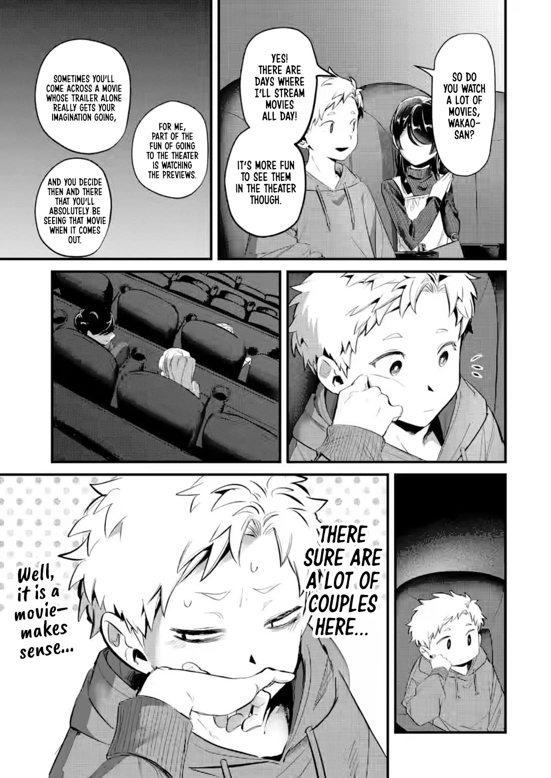 My Seatmate Wakao-san's Face Is Almost Visible but It's Not Chapter 27 page 5 - Chapter 27: Youth is watching movies?