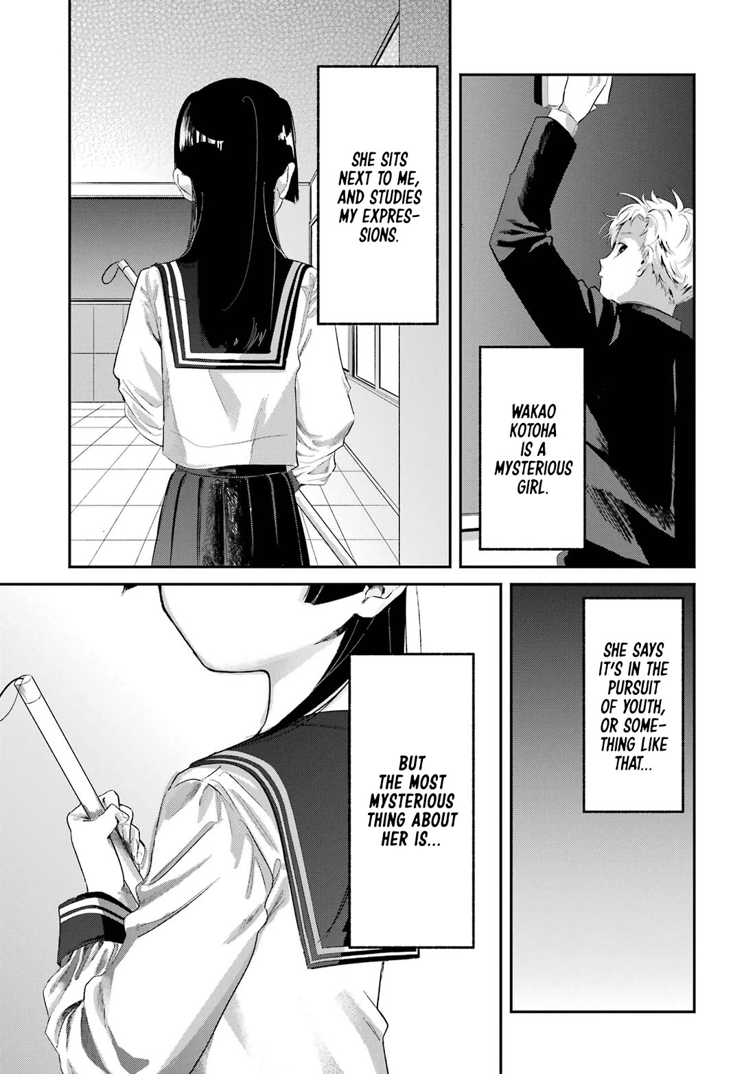 My Seatmate Wakao-san's Face Is Almost Visible but It's Not Chapter 4 page 1 - Chapter 4: Youth is cleaning?