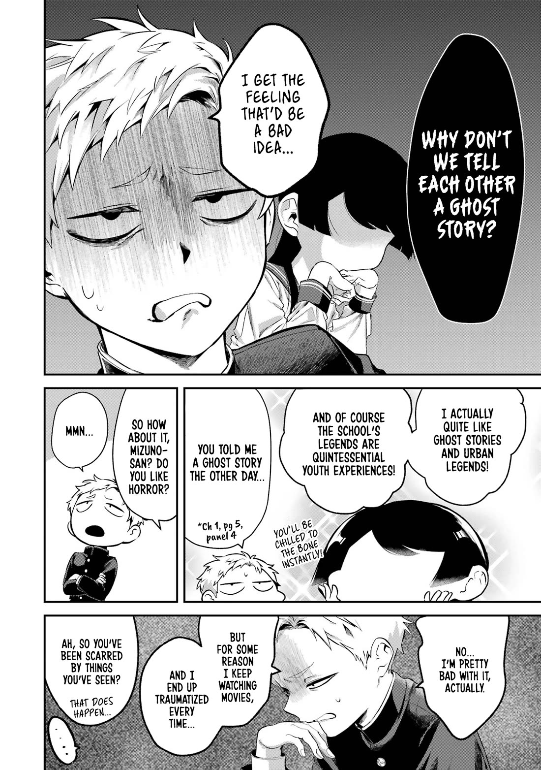 My Seatmate Wakao-san's Face Is Almost Visible but It's Not Chapter 8 page 2 - Chapter 8: Youth is ghost stories?