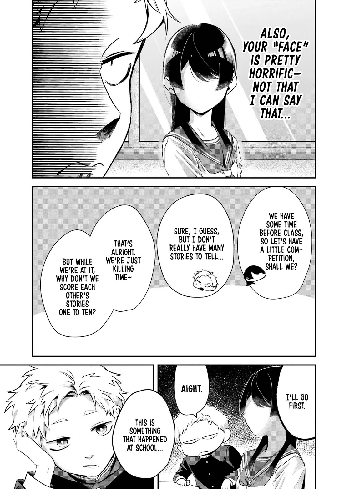 My Seatmate Wakao-san's Face Is Almost Visible but It's Not Chapter 8 page 3 - Chapter 8: Youth is ghost stories?